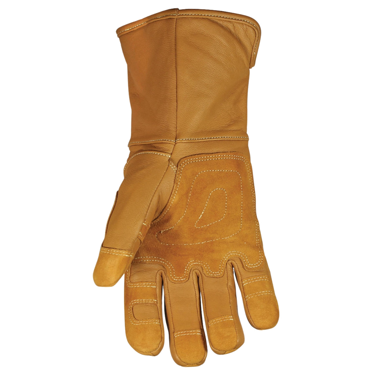 Brown leather glove on a white background