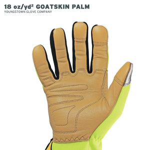 12-3190-10 Youngstown Cut Resistant Safety Lime Hybrid Glove - Gloatskin Palm