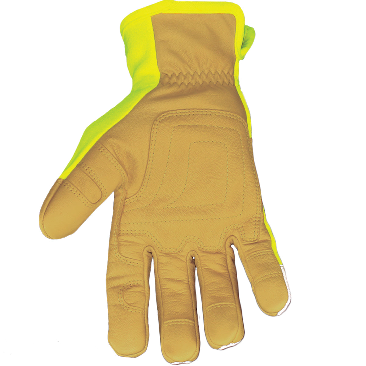 Front of Safety Lime FR Mechanics Hybrid Glove