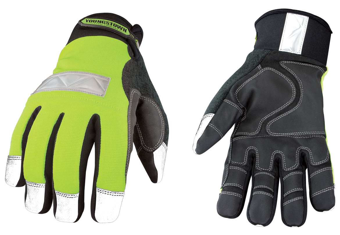 Youngstown High Visibility (High Viz) Gloves - Multiple Areas of Reflectivity