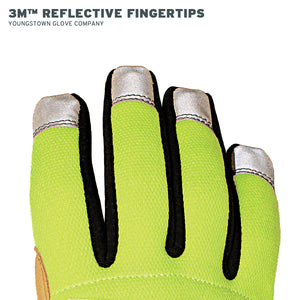 12-3190-10 Youngstown Cut Resistant Safety Lime Hybrid Glove - 3M Reflective Fingertips