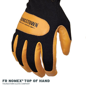 12-3270-80 Youngstown FR Mechanics Hybrid Glove - FR Nomex Top of Hand