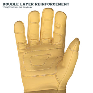 12-3275-60 Youngstown FR Leather Utility Wide Cuff Glove - Double Layer Reinforcement
